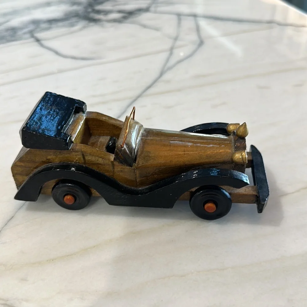 VTG Pre-70’s Wooden Hand Crafted Classic Car 6 3/8 in. Long